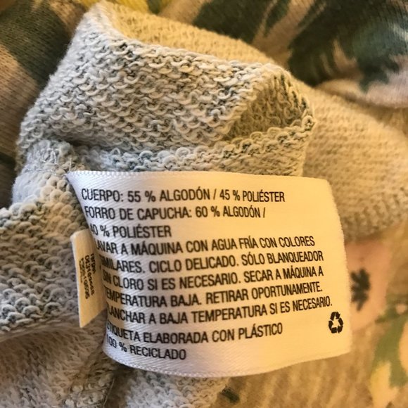 Original Use Womens Gray Floral Long Sleeve Pouch Pocket Hoody Size M - Picture 8 of 8